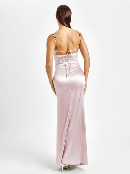 Flora Rose Satin Dress