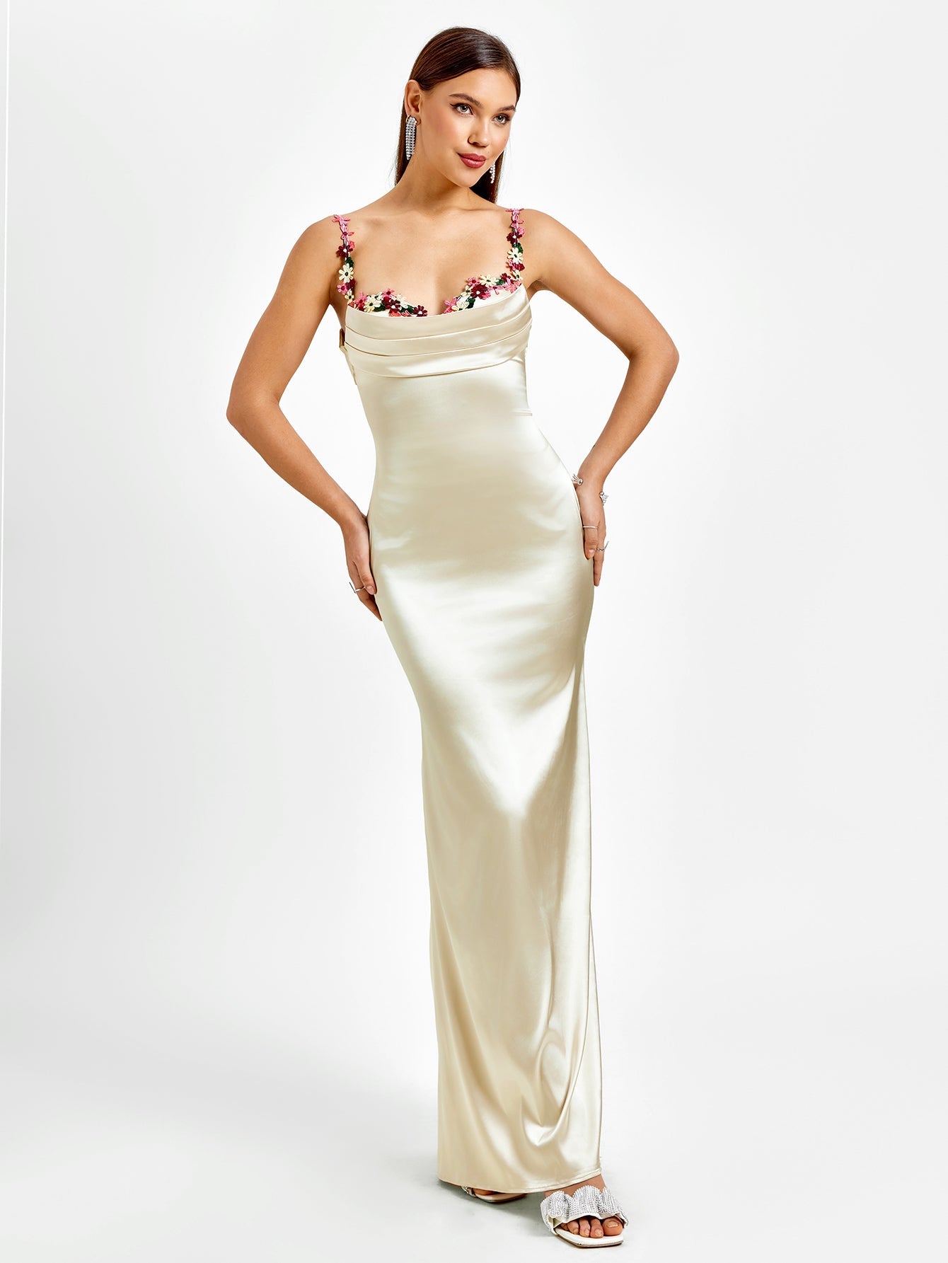 Flora Rose Satin Dress