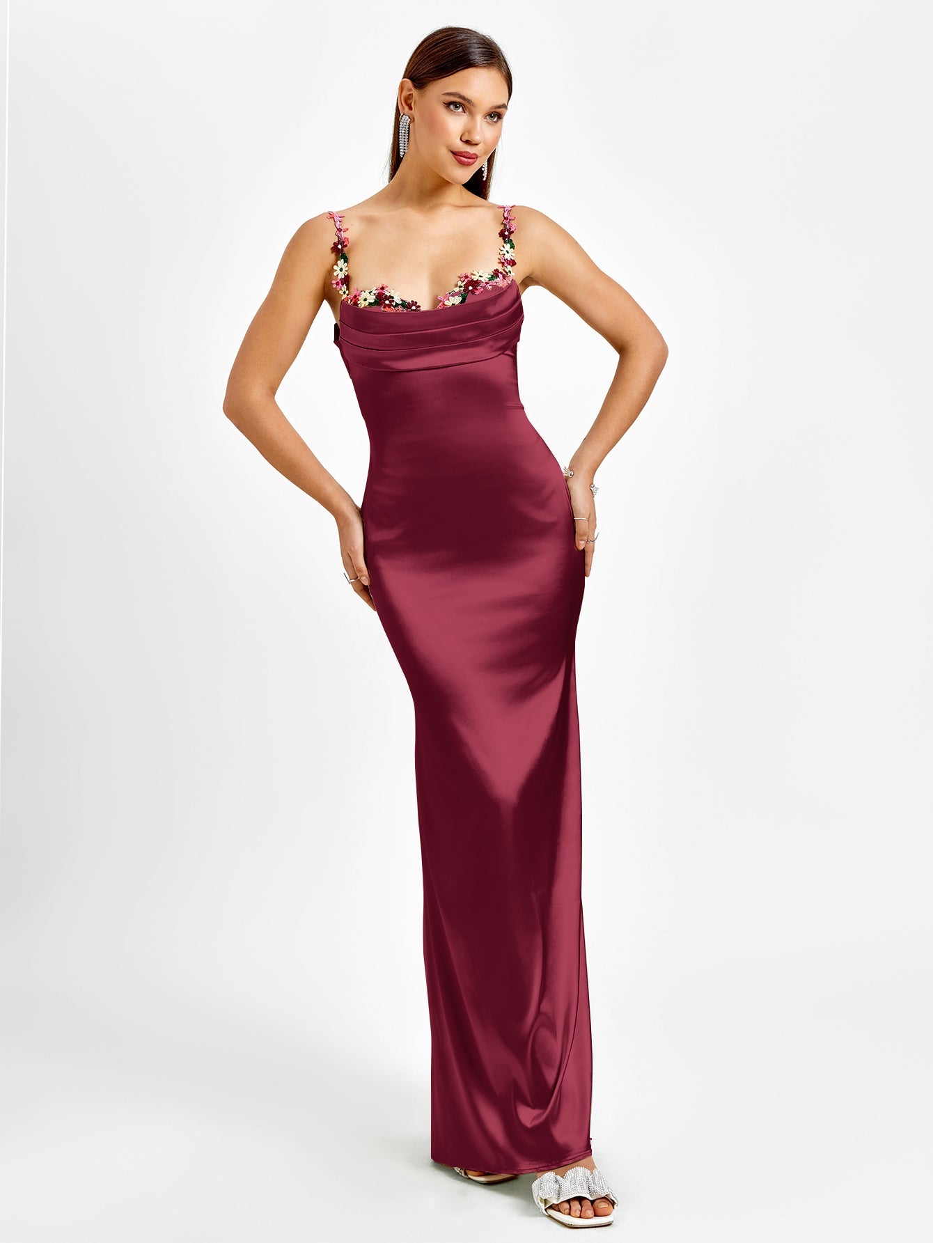 Flora Rose Satin Dress