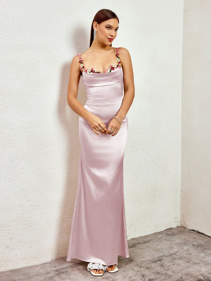 Flora Rose Satin Dress