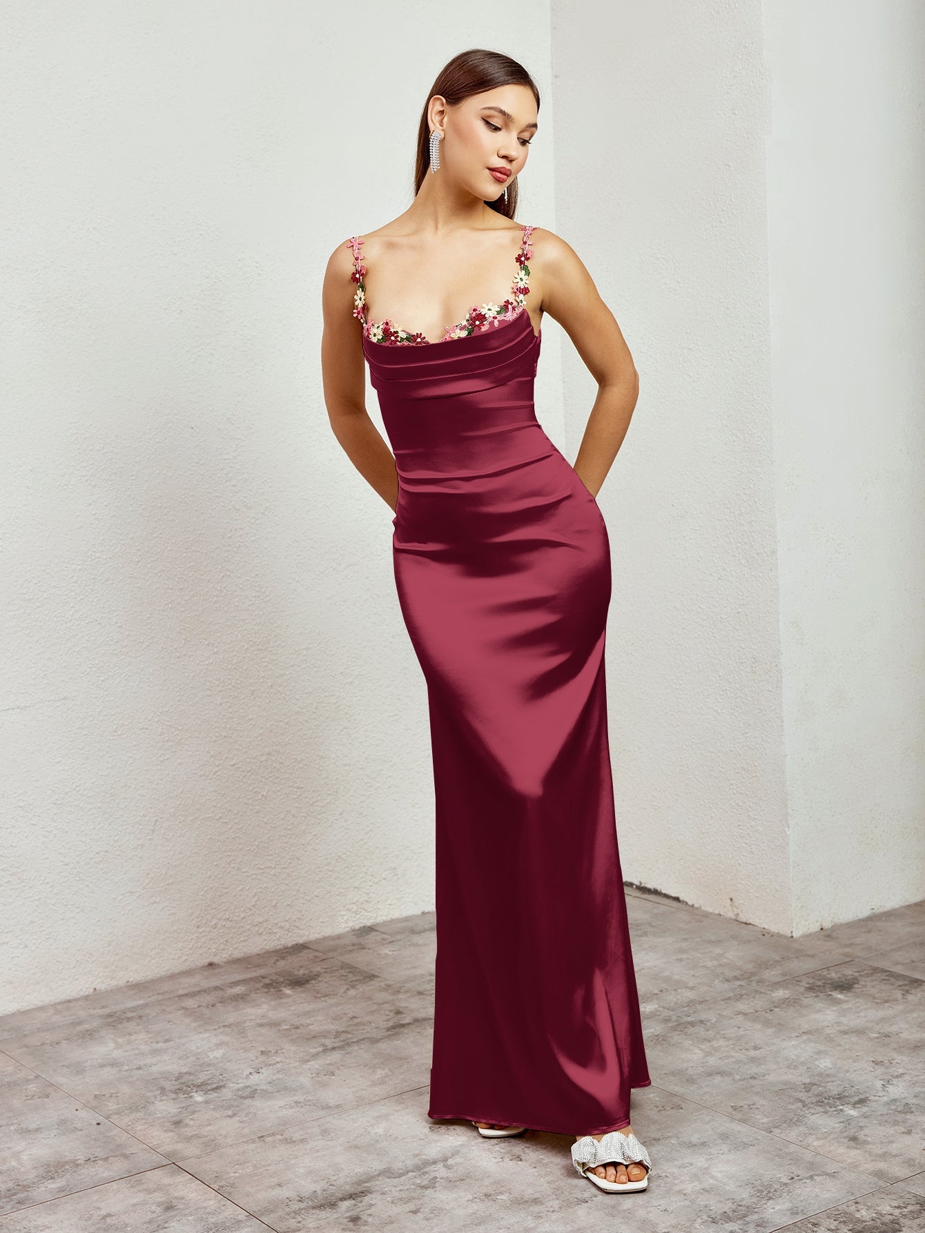 Flora Rose Satin Dress