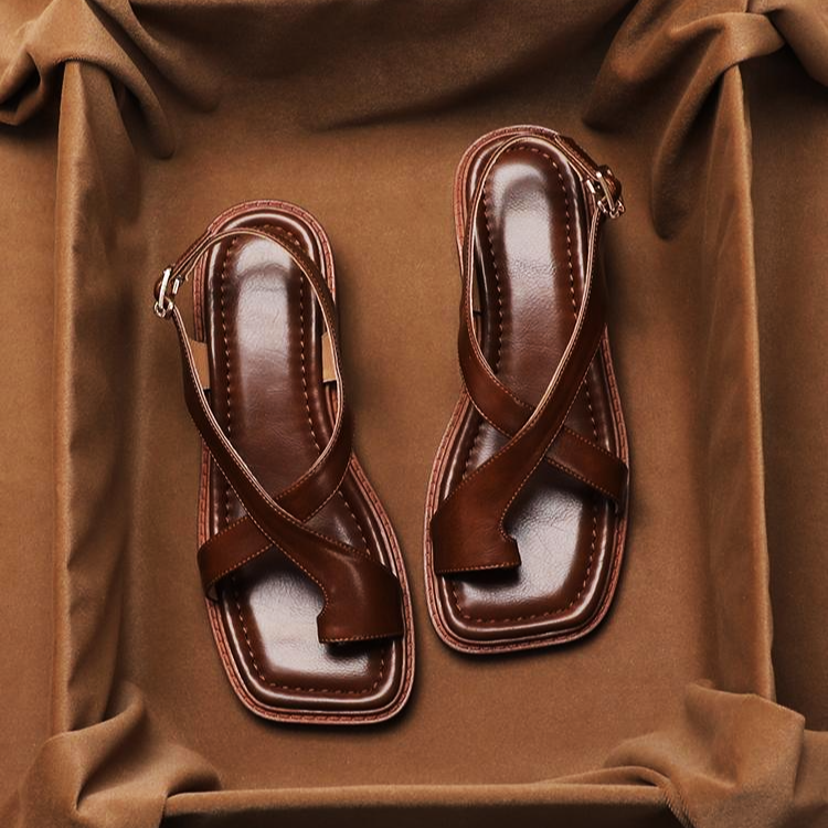 Marsanne Leather Cross Sandals