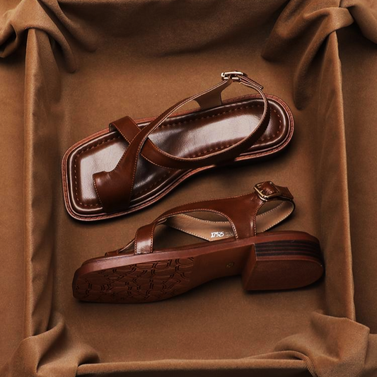 Marsanne Leather Cross Sandals