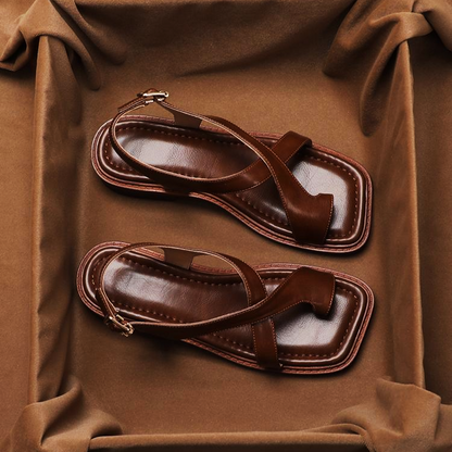 Marsanne Leather Cross Sandals