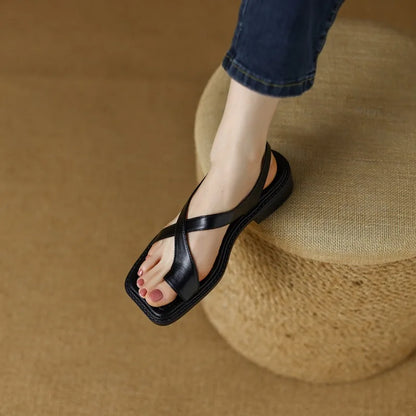 Marsanne Leather Cross Sandals