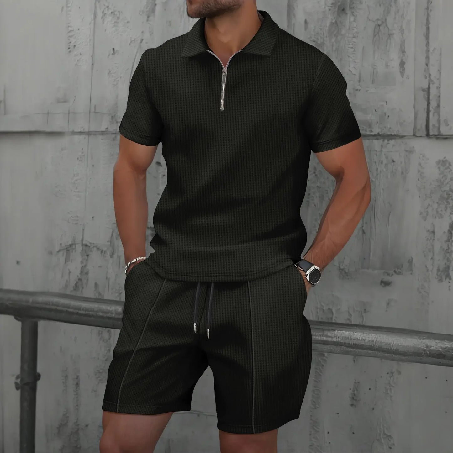 Roma Quarter Zip Polo Set