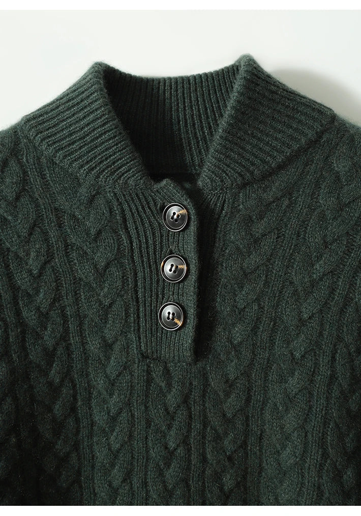 Arden Button-Up Cashmere Sweater