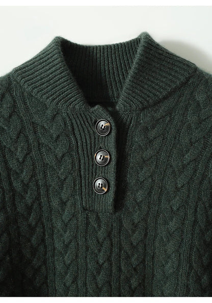 Arden Button-Up Cashmere Sweater