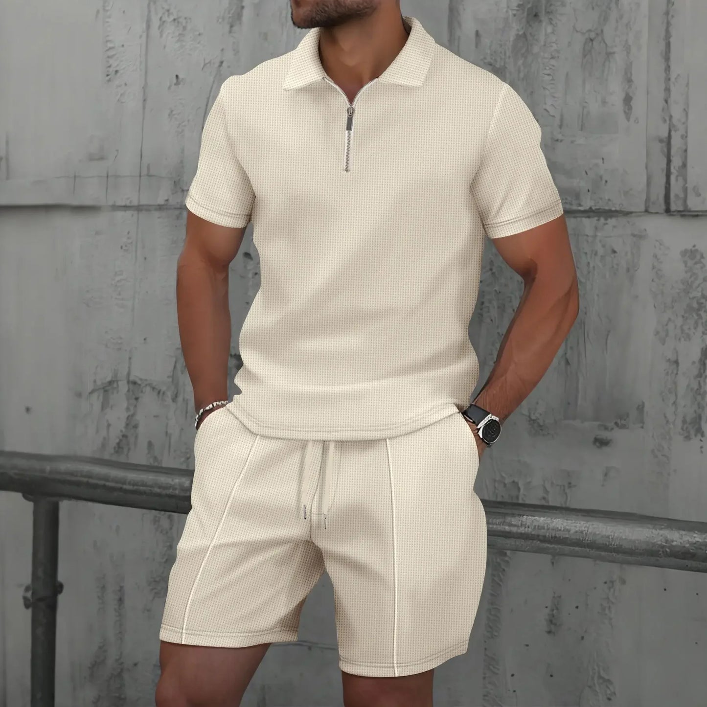 Roma Quarter Zip Polo Set