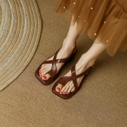Marsanne Leather Cross Sandals