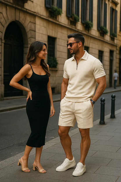 Roma Quarter Zip Polo Set
